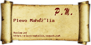 Plevo Mahália névjegykártya